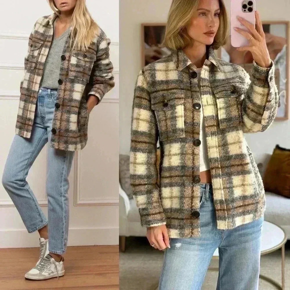 Isabel Marant Étoile Gastoni‎ Checked Wool-blend Jacket Size 36 FR Small - Picture 14 of 15